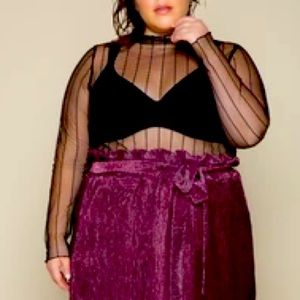 Premme Mock Neck Mesh Top